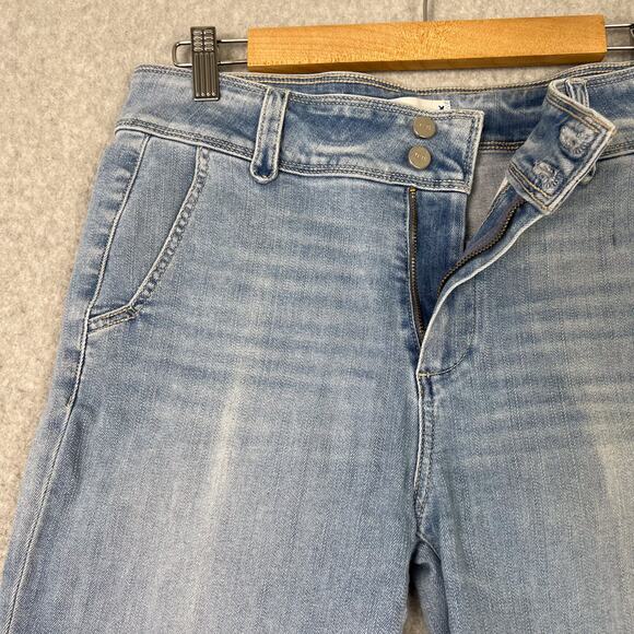 Paige Womens 29 Genevieve Jeans Mid Rise Flare Light Wash - Picture 4 of 10